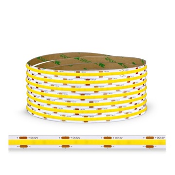 TAŚMA LED COB 480L/M ZIMNA 6000K 9W/m 12V DC /1 METR CIĄGŁE ŚWIATŁO