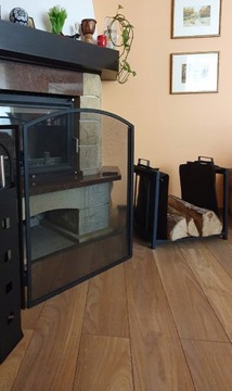 ДЕРЕВЯННАЯ КОРЗИНА ДЛЯ КАМИНА МЕТАЛЛИЧЕСКАЯ ПОДСТАВКА ЧЕРНАЯ ДЛЯ КАМИНА КАМИН