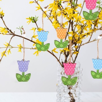 DEKOR TULIPANY OZDOB WIOSENNE DRZEWA DREWNIANE