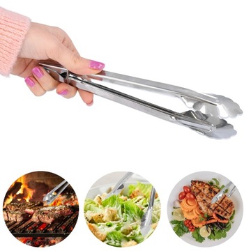 Щипцы кухонные для гриля мяса, салатов, вращающиеся, сервировочные, сталь, 23 см