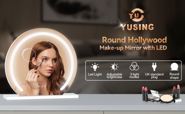 Зеркало для макияжа с мерцающей светодиодной подсветкой высотой 50 см в голливудском стиле ELECWISH