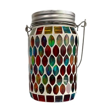 Мозаика Солнечные фонари Jar Light Водонепроницаемые солнечные ночные огни для свадьбы Красный