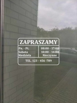 Рекламная наклейка ЧАСЫ РАБОТЫ Офис, Гостиная, Магазин 30 x 20 см