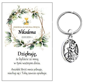 Podziękowanie dla gości breloczek ANIOŁEK NR 35 KOMUNIA PAMIĄTKA PODARUNEK