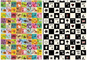 КОВРИК КОНТРАСТНЫЙ ЧЕРНО-БЕЛЫЙ ЗОО, ДВУХСТОРОННИЙ, ТОЛСТЫЙ