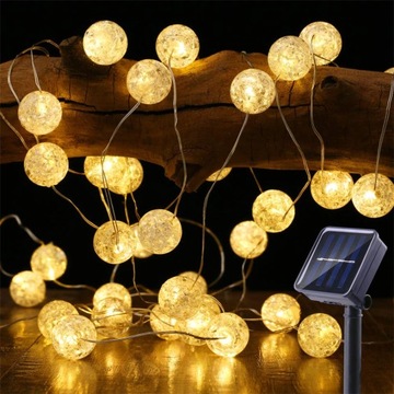 ГИРЛЕНД СОЛНЕЧНЫЕ САДОВЫЕ ЛАМПЫ 40 LED 5M ТЕПЛЫЕ