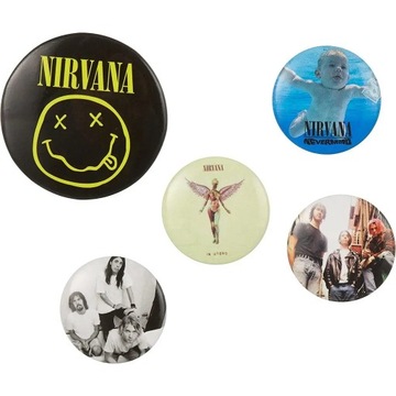 PRZYPINKI NIRVANA 5szt SMILEY NEVERMIND