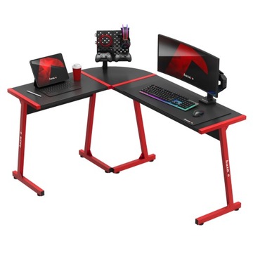 BIURKO GAMINGOWE dla Gracza NAROŻNE HUZARO Hero 6.0 RED