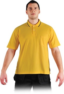 LEBER Koszulka typu polo kolor żółty rozm. S