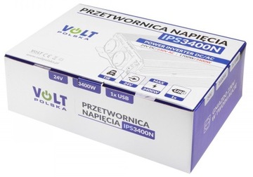 ПРЕОБРАЗОВАТЕЛЬ НАПРЯЖЕНИЯ 24 В 230 В 1700/3400 Вт USB ВОЛЬТ