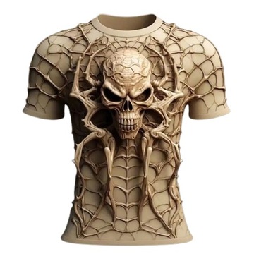 KOSZULKA MĘSKA T-SHIRT REALISTYCZNY WZÓR 3D CZASZKA SKULL XL