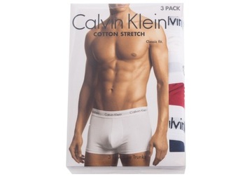 CALVIN KLEIN BOKSERKI MĘSKIE LOW RISE TRUNK 3 PAK WIELOKOLOROWE r.L