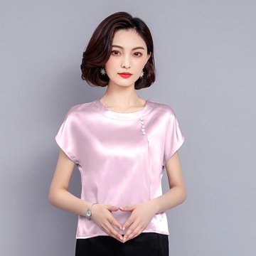 Silk Shirts And For Women Fashion 2023 Short Sleev