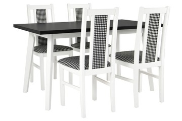 Stół 80x140/180+krzesła BIAŁE do SALONU/JADALNI