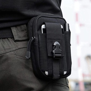 ВОЕННАЯ ТАКТИЧЕСКАЯ ПОЯСНАЯ СУМКА MOLLE, ЧЕРНАЯ