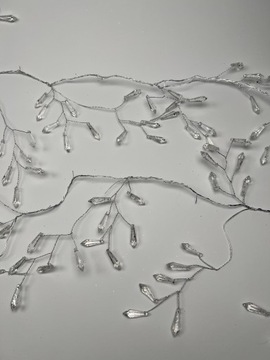 DŁUGA GAŁĄZKA GIRLANDA KRYSZTAŁKI DEKORACJA 120 CM