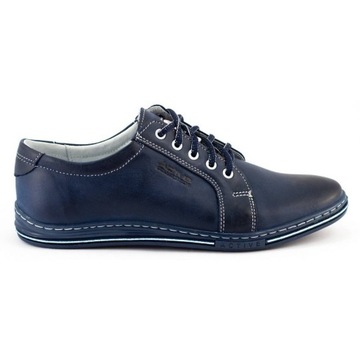 BUTY MĘSKIE CASUAL SKÓRA 320 GRANAT 43