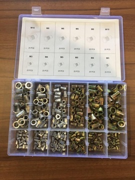ZESTAW NITONAKRĘTEK M3-M10 MIX 300SZT ALU+STAL
