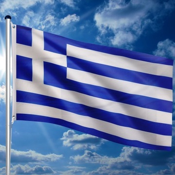 ФЛАГ ГРЕЦИИ, ГРЕЧЕСКИЙ, 120х80 СМ, НА МАЧТЕ, ГРЕЦИЯ