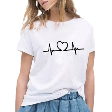 Koszulka damska t-shirt z nadrukiem lini życia XL