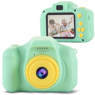 Aparat fotograficzny cyfrowy dla dzieci OMWay 1080P HD zielony + karta 32MB