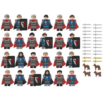 MINIFIGURKI RYCERZE 24 SZTUKI AKCESORIA