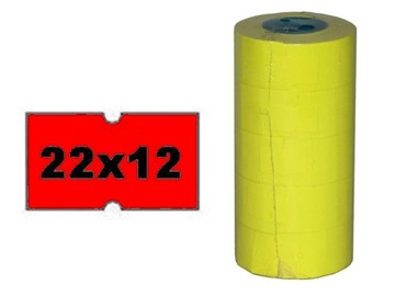 Czerwone metki taśma do metkownicy 22x12 5 szt