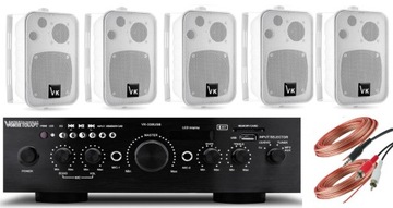 5 KOLUMN NAŚCIENNYCH SUFITOWYCH DO POWIESZENIA WZMACNIACZ BLUETOOTH USB AUX