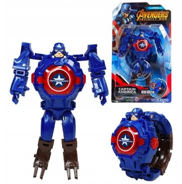 zegarek KAPITAN AMERYKA zegarki ROBOT dla chłopca zabawka avengers 2w1