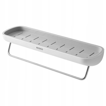amleso Bathroom Wall Shelf Gray with Towel Bar