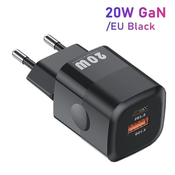 Зарядное устройство Kuulaa 20 Вт GaN USB-C+USB-A PD QC3.0