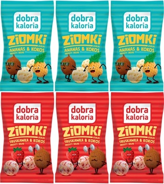 ZESTAW MIX KULKI ZIOMKI ANANAS TRUSKAWKA + KOKOS | PRZEKĄSKI DOBRA KALORIA