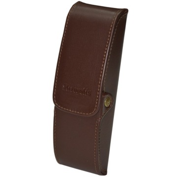 ETUI SKÓRZANE NA OKULARY PIONOWE HANDMADE BRĄZOWE SKÓRA