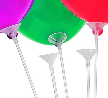 Patyczki patyki do balonów z ZATYCZKAMI koszyczkami na urodziny party 10szt