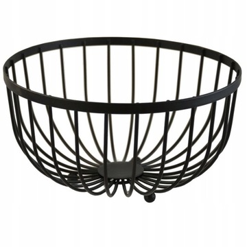 koszyk na owoce żywność METALOWY czarny OKRĄGŁY