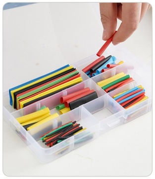 НАБОР ТЕРМОУСАДОЧНЫХ ТРУБОК 164 ШТ. В КОРОБКЕ