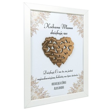 ПОДАРОК ​​СПАСИБО ДЛЯ МАТЕРИ 3D РАМКА С СЕРДЦЕМ НА ДЕНЬ МАТЕРИ