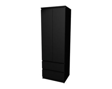 SZAFA GARDEROBA 60cm czarna+ czarne fronty