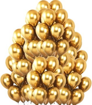 Золотые металлические шары ХРОМ БОЛЬШИЕ 100 шт 10 дюймов ЗОЛОТО Причастие Свадьба
