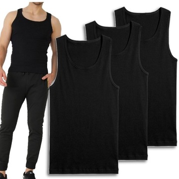 3x BOKSERKA MĘSKA BAWEŁNIANA koszulka TANK TOP - M