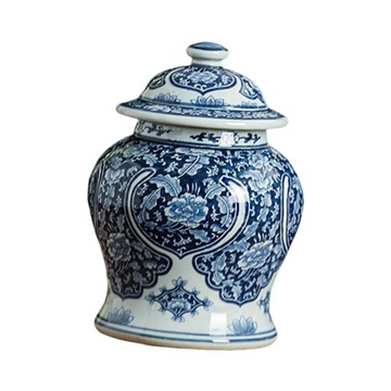 Керамическая ваза для украшения стола сине-белая