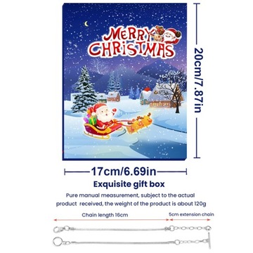 АДВЕНТ-КАЛЕНДАРЬ-БРАСЛЕТ УКРАШЕНИЯ 24 ДНЯ