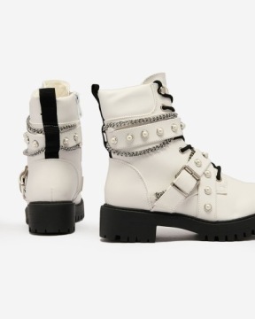 БЕЛЫЕ ЖЕНСКИЕ БОТИНКИ РАБОЧИЕ GETITTY 38