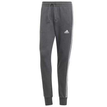 ADIDAS 3-STRIPES IC9408 SPODNIE MĘSKIE DRESOWE SZARE BAWEŁNIANE 3 PASKI