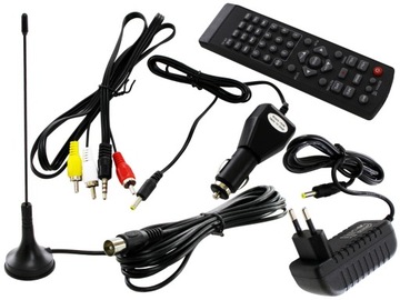 Портативный телевизор 10 светодиодов DVB-T2 12 В 24 В 230 В с батареей