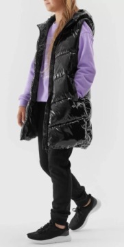 КУРТКА С РУКАВАМИ ДЛЯ ДЕВОЧЕК 4F, СТЕГАНЫЙ ЖИЛЕТ, ДЛИННАЯ ВЕСНА AW23F046