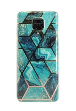 Etui kolorowe marmur plecki geometryczne do Xiaomi Redmi Note 9 Pro