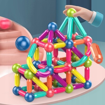 МАГНИТНЫЕ БЛОКИ 64 ЭЛЕМЕНТА КРЕАТИВНАЯ ИГРУШКА МАГНИТНЫЕ ПАЛОЧКИ своими руками