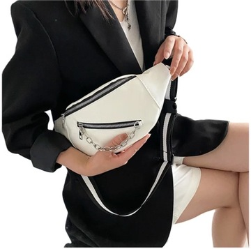 БЕЛАЯ ЖЕНСКАЯ НАСТЕННАЯ СУМКА, ВОДОНЕПРОНИЦАЕМАЯ, РЕГУЛИРУЕМАЯ, НА ЦЕПИ