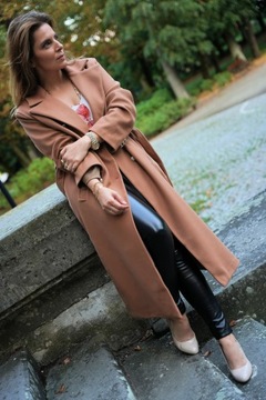 ЭЛЕГАНТНОЕ ПЕРЕХОДНОЕ ПАЛЬТО ЗОЛОТЫЕ ПУГОВИЦЫ MONICA CAMEL COLOR